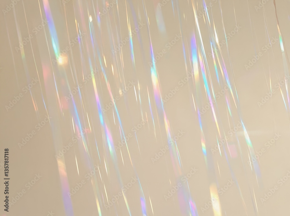 Poster abstract display of light reflections creating a colorful pattern on a plain background in a creativ