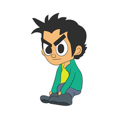 man with a sad face cartoon illustration