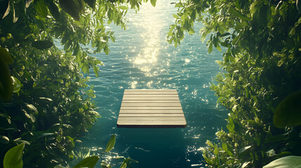 Embrace New Horizons: The Inviting Promise of a Sunlit Springboard Over a Shimmering Waterscape