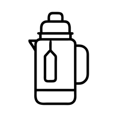 Fototapeta premium Kettle outline design for outdoor adventures 