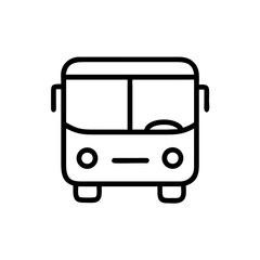 Simple Black Bus Icon on White Background  