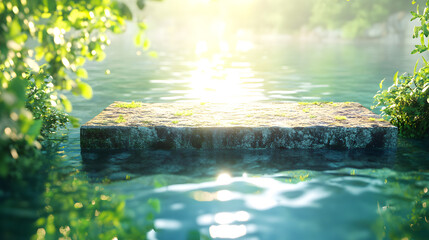 Embrace New Horizons: The Inviting Promise of a Sunlit Springboard Over a Shimmering Waterscape