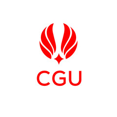 Fototapeta premium CGU creative minimalist letter logo.