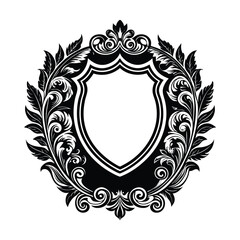 golden shield with laurel wreath