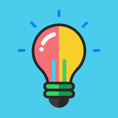 new, unique, Premium Vector | Light bulb line colourful vector illustration Electric lamp icon, Adobe Illustrator Artwork