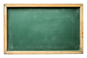 Wooden framed green chalkboard with blank surface. Education and teaching concept