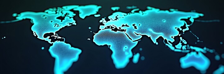 Fototapeta premium Futuristic Digital Market Analysis and Trading Graphs on World Map