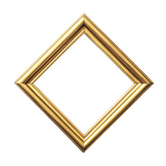 Simple Golden Frame Logo Isolated on Transparent Background