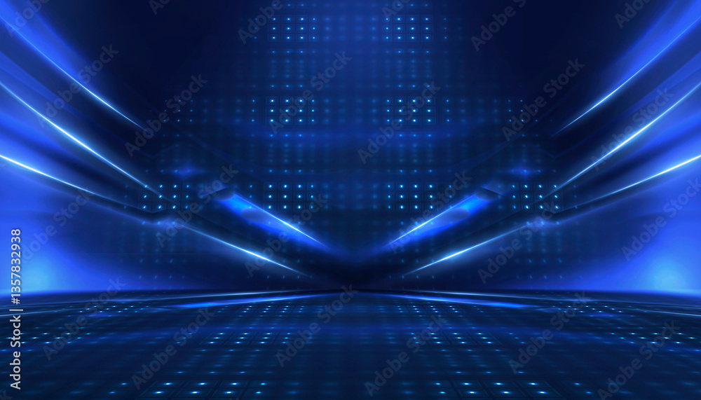Canvas Prints abstract bright neon background scene with rays, spotlights, multi-colored background.
