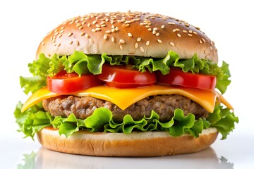 hamburger on white background
