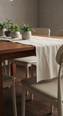 Minimalist Dining Room Interior Design with Plants