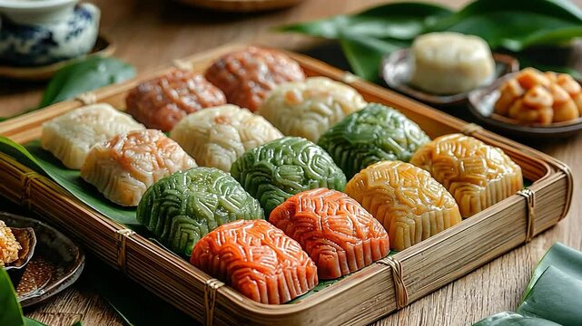 ang ku kueh with turtle shell pattern video singapore cuisine