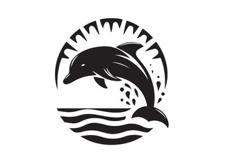 Naklejka premium Dolphin silhouette vector