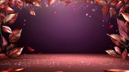 Beautiful autumn leaves with a shimmering background for a vibrant seasonal design or greeting card