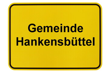 Illustration eines Ortsschildes der Gemeinde Hankensbüttel in Niedersachsen