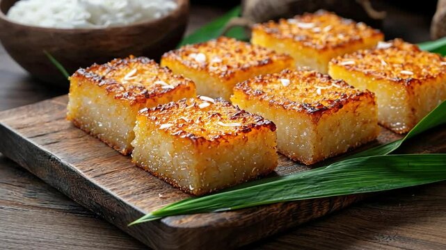 bingka ubi with golden caramel crust video singaporean sweets