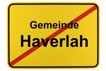 Illustration eines Ortsschildes der Gemeinde Haverlah in Niedersachsen