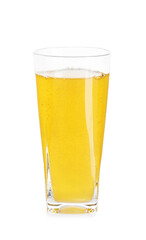 Sweet soda water in glass isolated on white