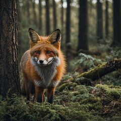 Obraz premium red fox in the forest