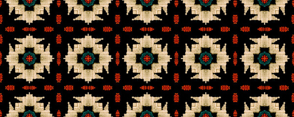 Seamless Navajo Embroidery. Native Wicker