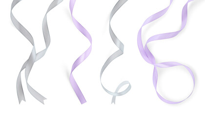 Beautiful color ribbons isolated on white, set