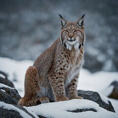 Obraz premium lynx in snow