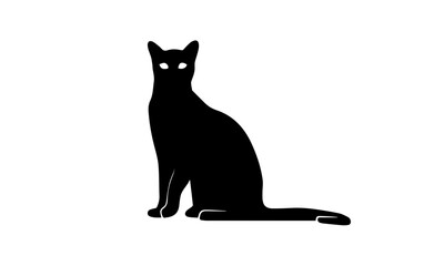 Obraz premium black and white cat, black cat on white background