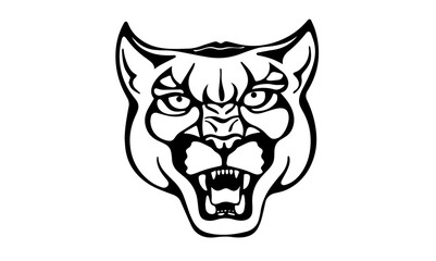 Obraz premium head of a wolf, Cougar Head Silhouette Images