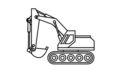 Fototapeta premium Excavater Line Clipart