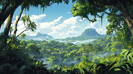 Rain forest landscape Ranomafana Madagascar 