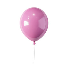 A single pink balloon floats joyfully against a white background