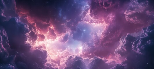 Fototapeta premium A celestial sky with light breaking through storm clouds, divine inspiration crisp edges