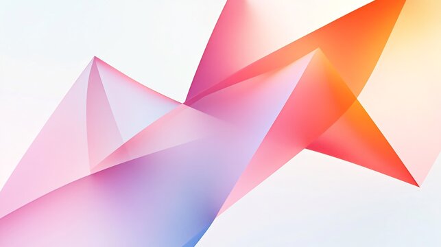 Abstract geometric form angular edges and soft gradients on a white background