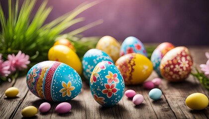 Easter Eggs Decorated with Flowers