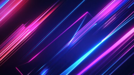 Abstract cyberpunk neon background with glowing geometric shapes, futuristic light trails, and deep blue-purple gradients, high-tech digital aesthetic with a sleek modern look.
