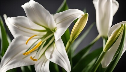 Fototapeta premium Close-up of a white Lily Flower