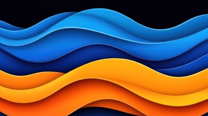 Abstract Blue And Orange Wave Pattern Design