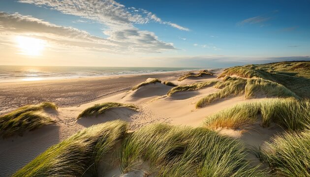 ecological equilibrium and exquisite allure of seaside dunes, adorned with luxuriant beach grass, epitomize ethereal essence of wind-kissed meadows, steadfastness they offer to coast, and ageless ench