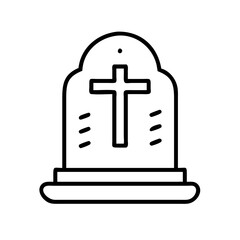 Obraz premium Gravestone with cross against a plain background