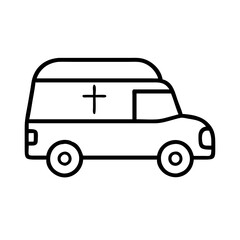 Obraz premium Ambulance vehicle outline on white background