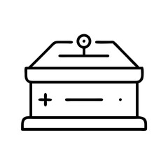 Battery illustration in simple line art style