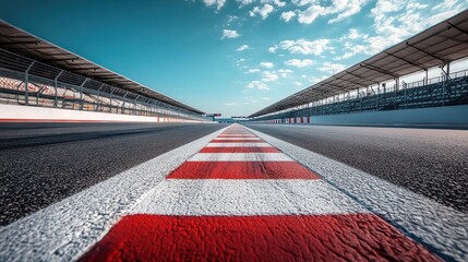 Asphalt Racetrack Under a Sunny Sky