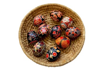 Basket of Ukrainian Easter Eggs