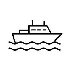 Obraz premium Line drawing of a boat on water.