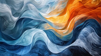 Obraz premium Swirling abstract composition with flowing lines and organic shapes capturing movement and fluidity in vibrant colors
