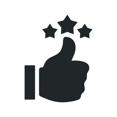Customer review thumbs up outline icon
