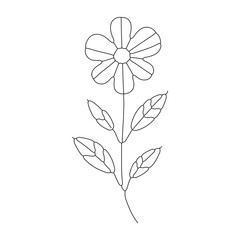 Beautiful flower vector line art
