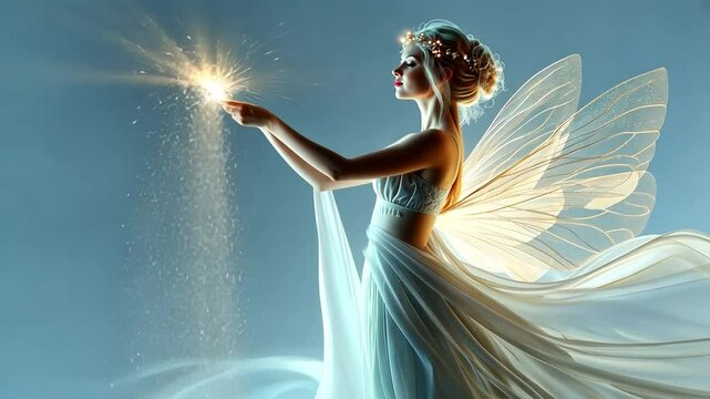 Delicate Tooth Fairy in Ethereal Fantasy Scene