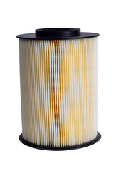 Air filter made of paper. The filter element is used in a car. Close-up.
