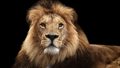 Fototapeta premium lion represents untamed beauty of African savanna with its radiant mane formidable strength and delicate equilibrium between hunter and hunted in this renowned environment